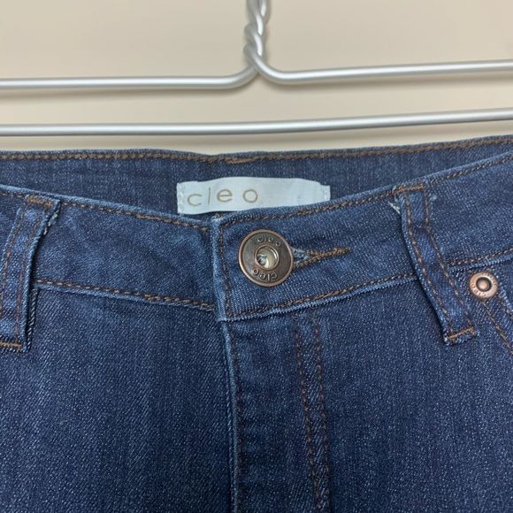 Cleo Denim Jeans Dark Stretch Mid Rise Capri Crop - Picture 6 of 7